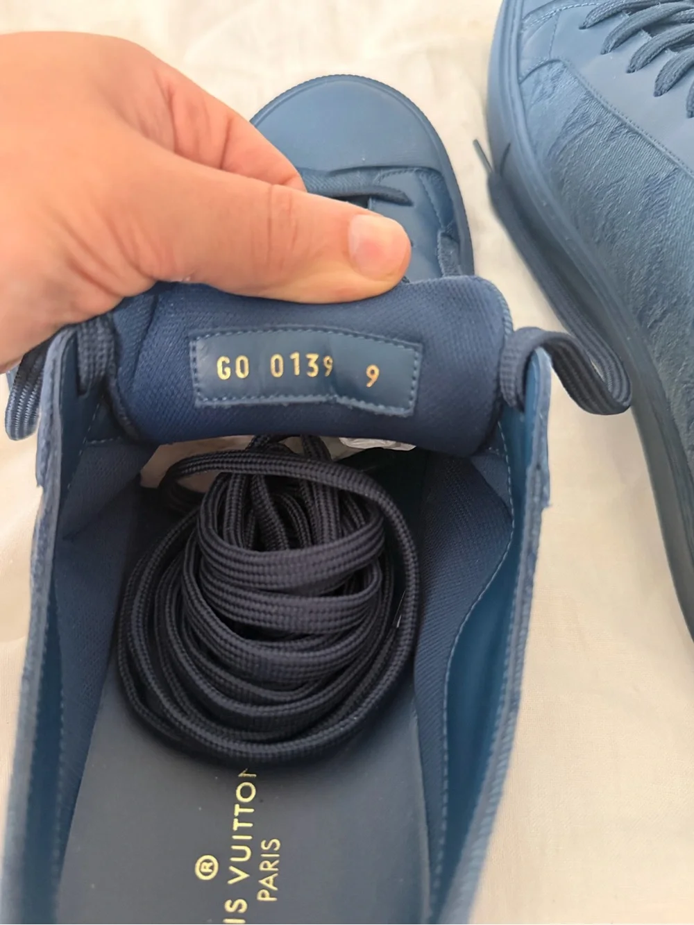 Louis Vuitton Navy Blue Leather Low-Top Sneakers